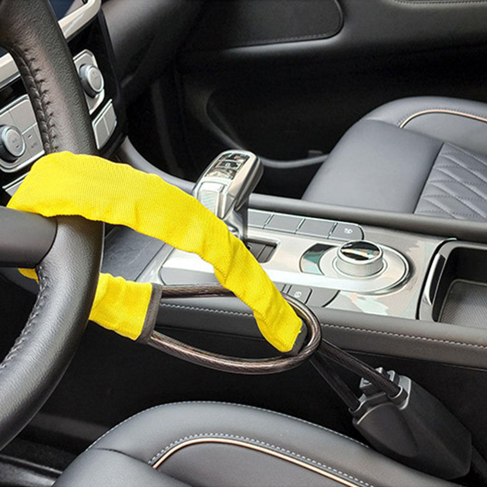 Sinodiving Universal U-Shaped Steel Steering Wheel Lock - Car Anti-Theft Device with 3 Keys